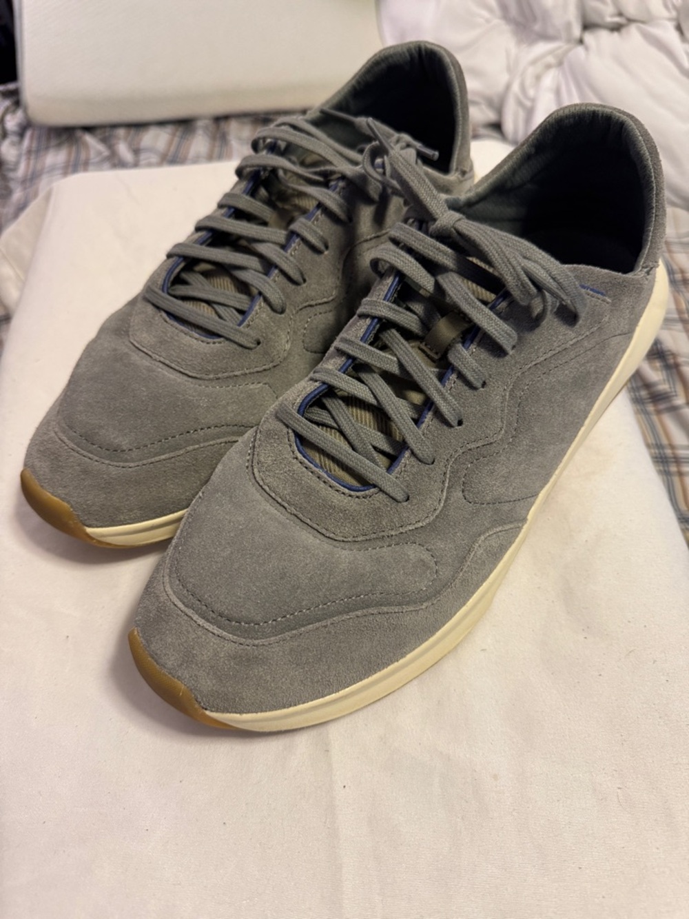 Men's 12 OluKai Koheo Grey Suede Casual Sneakers